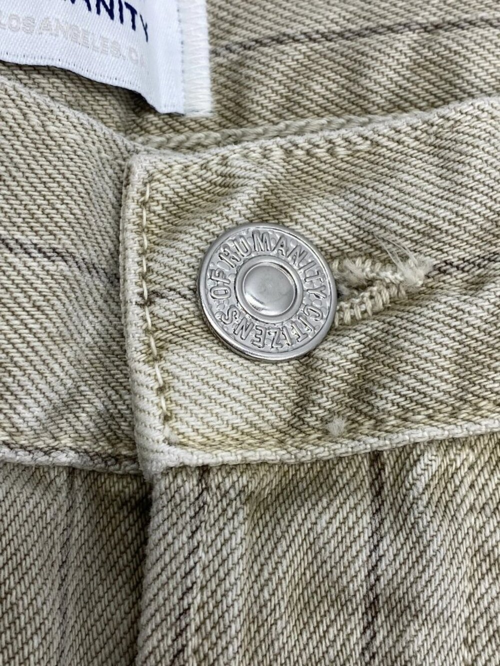 Citizens Of Humanity Womens Jean Neutral Beige Size 28 Ayla Raw Hem Crop Striped - Picture 14 of 15